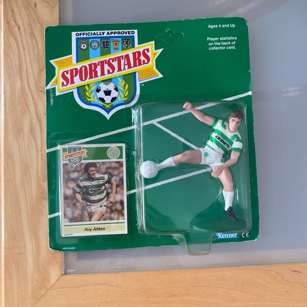 Vintage Kenner Sportstars Roy Aitken Action Figure And Trade Card